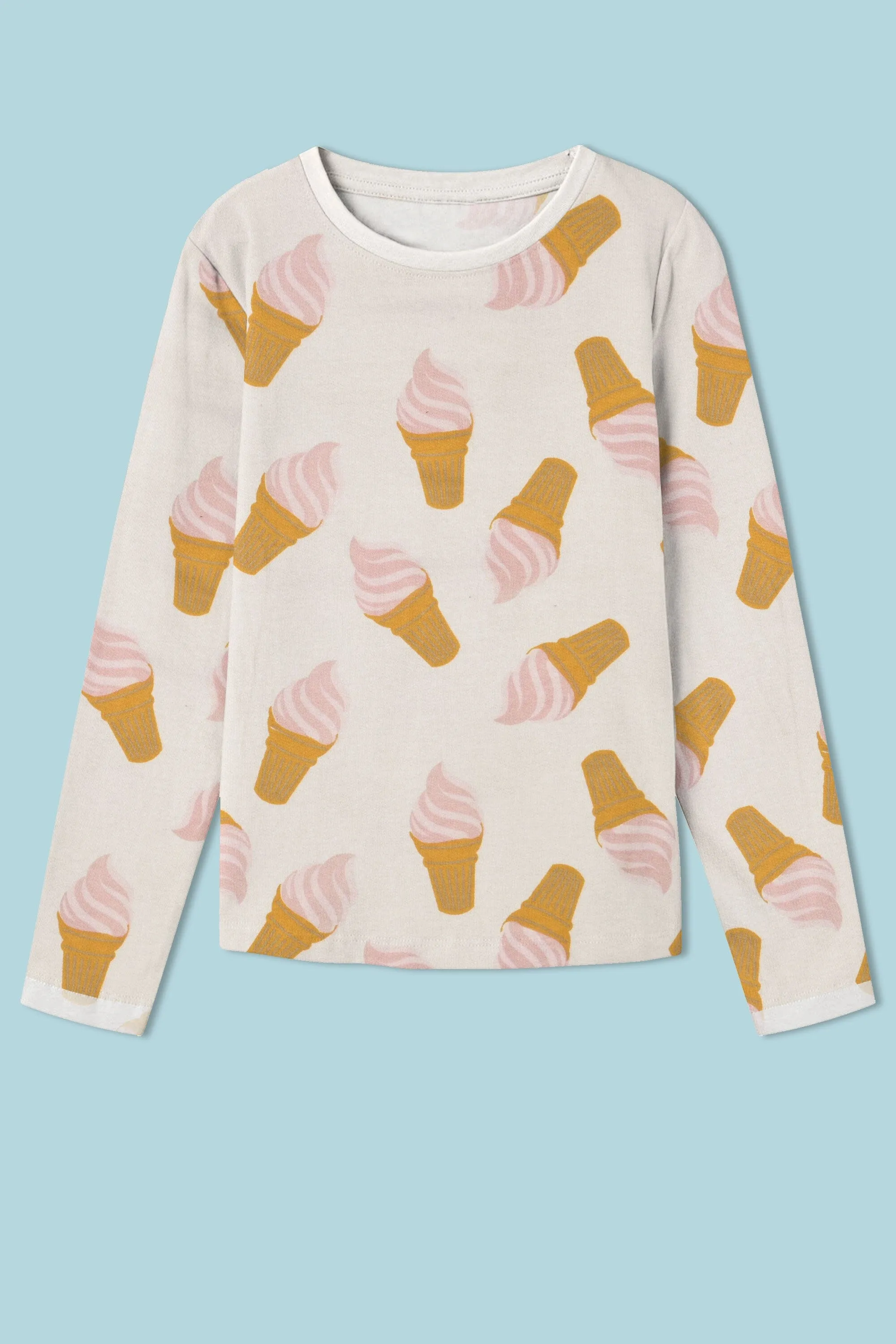 Girl's Ice Cone Printed Long Sleeve Fleece Sweatshirt