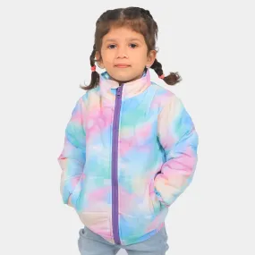 Girls Puffer Jacket Rainbow  - TIE DYE