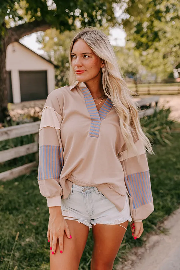 Holding Hands Sweatshirt in Warm Taupe