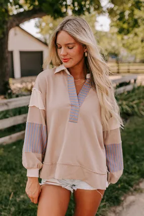 Holding Hands Sweatshirt in Warm Taupe