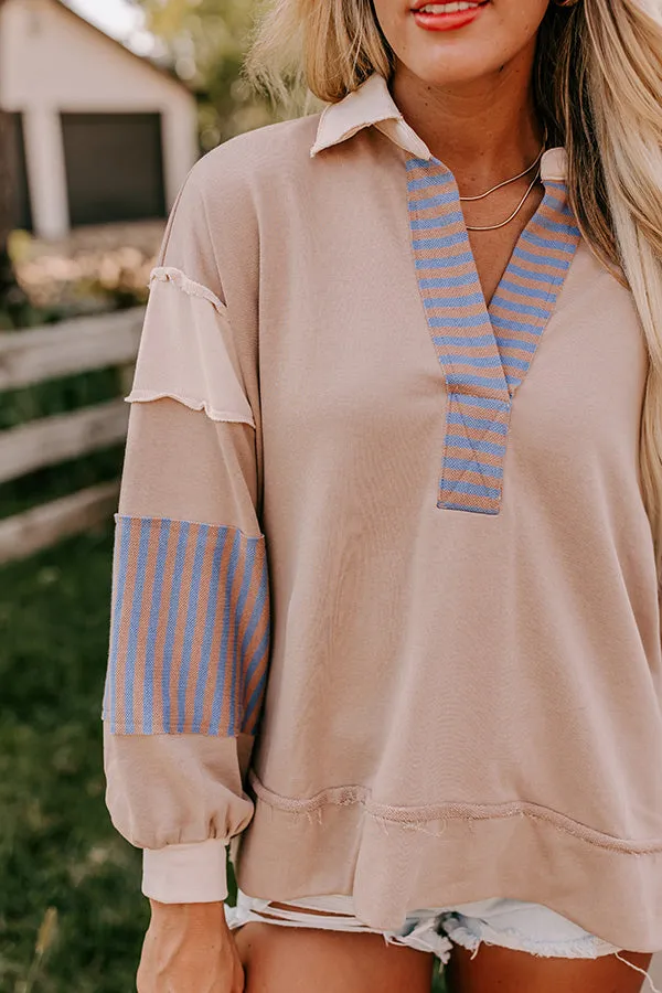 Holding Hands Sweatshirt in Warm Taupe