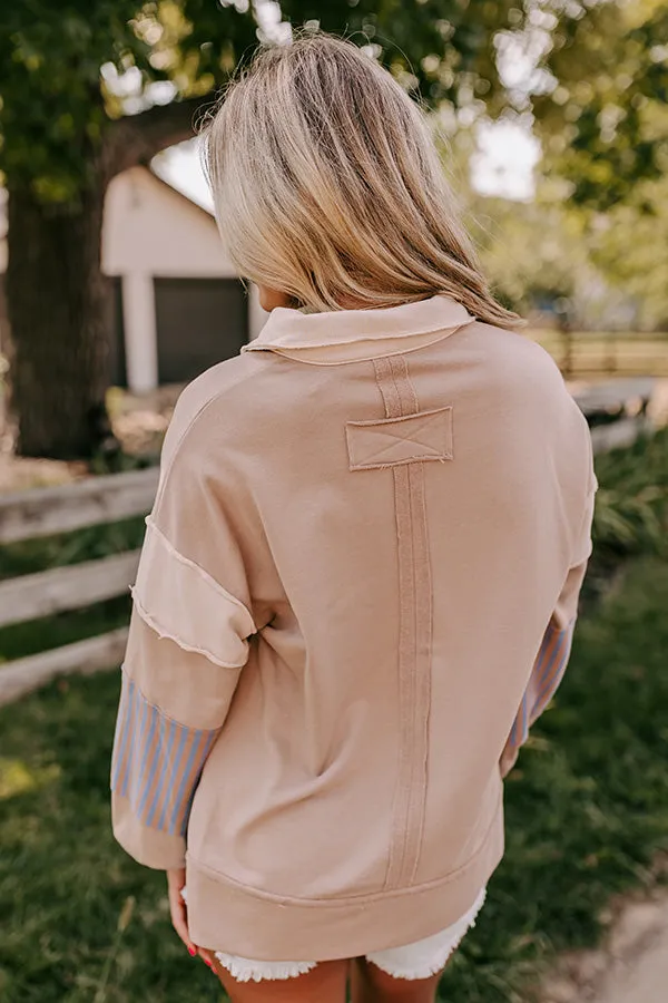 Holding Hands Sweatshirt in Warm Taupe
