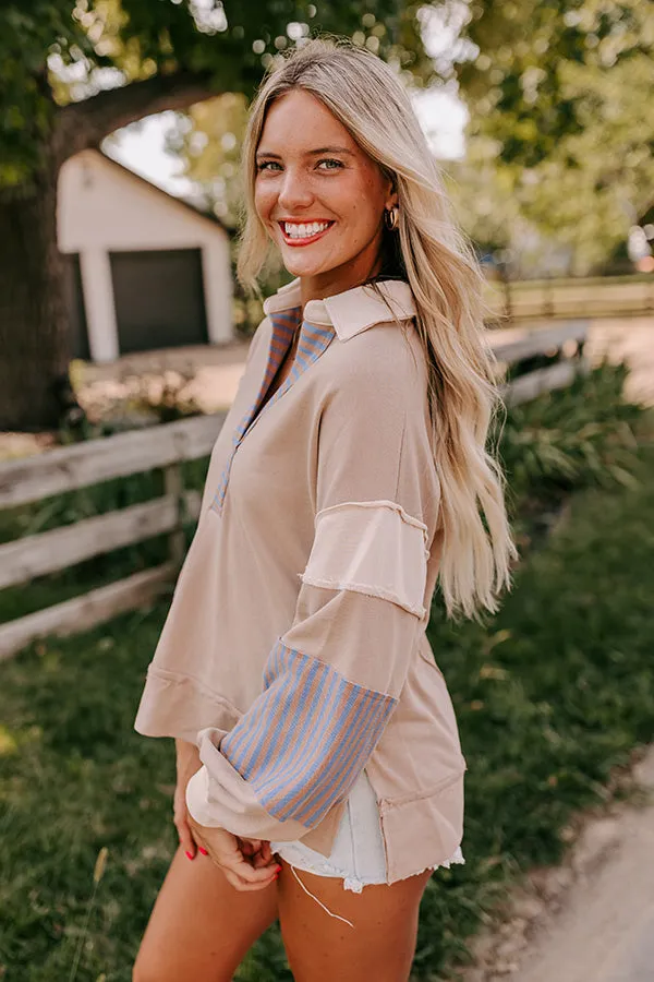 Holding Hands Sweatshirt in Warm Taupe