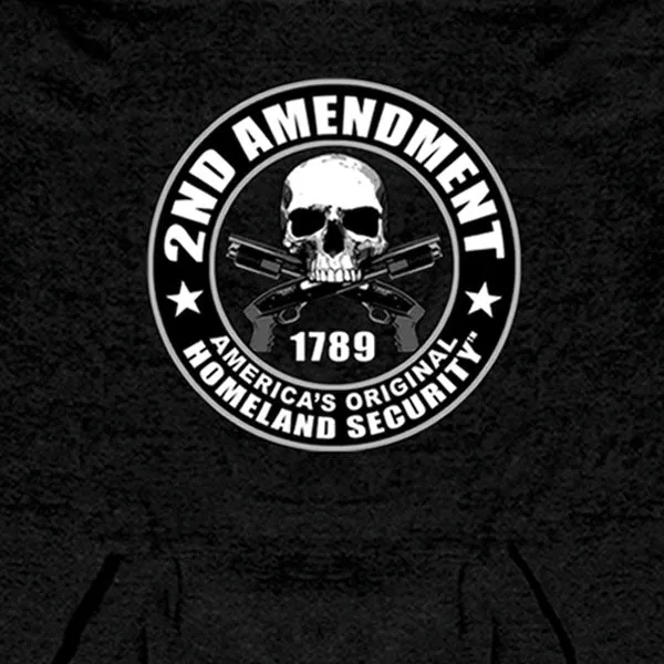 Hot Leathers GMS4200 Men’s ‘2nd Amendment’ Black Hooded Sweatshirt