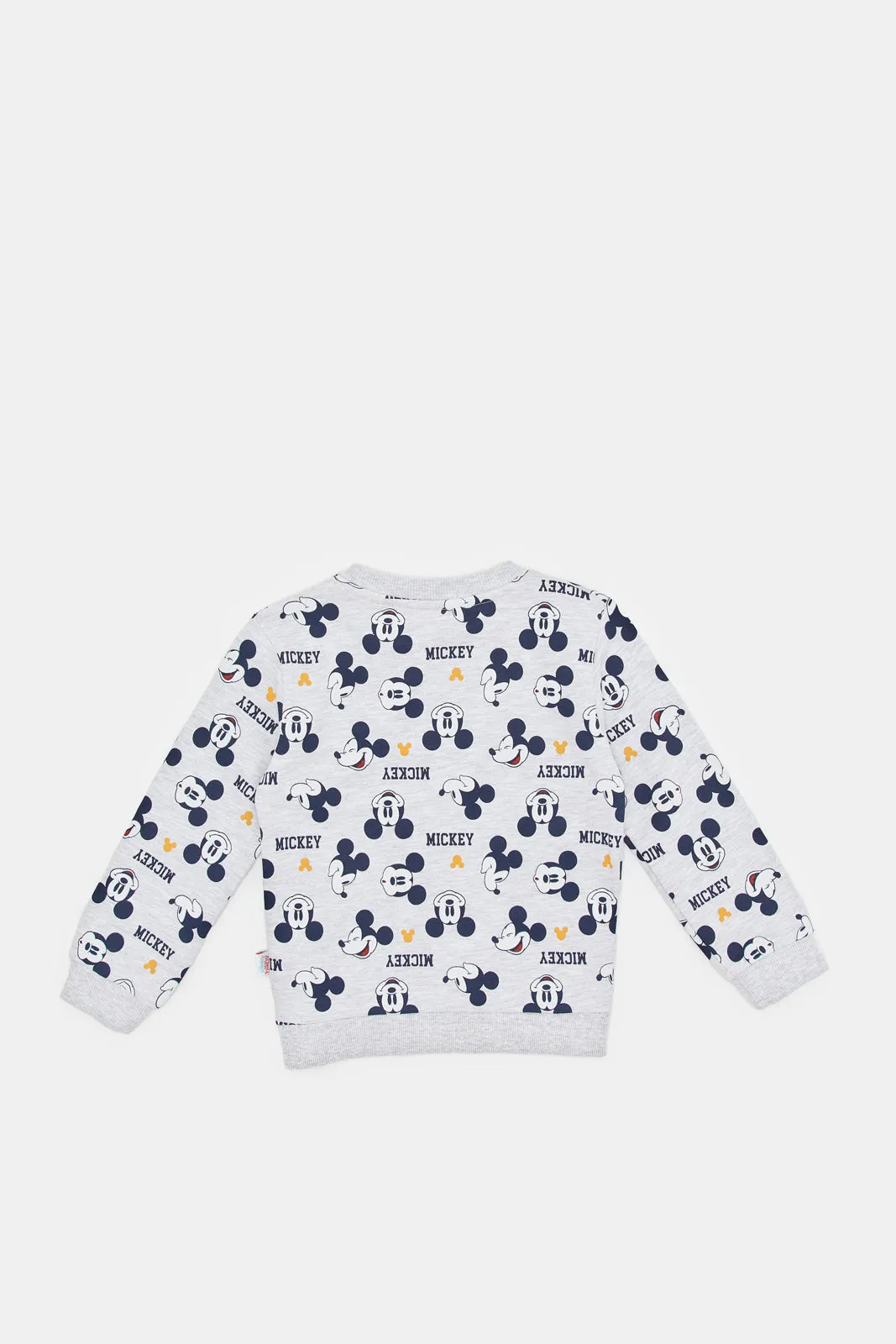 Infant Boys Grey And Navy Printed Sweatshirt Set (Pack Of 2)