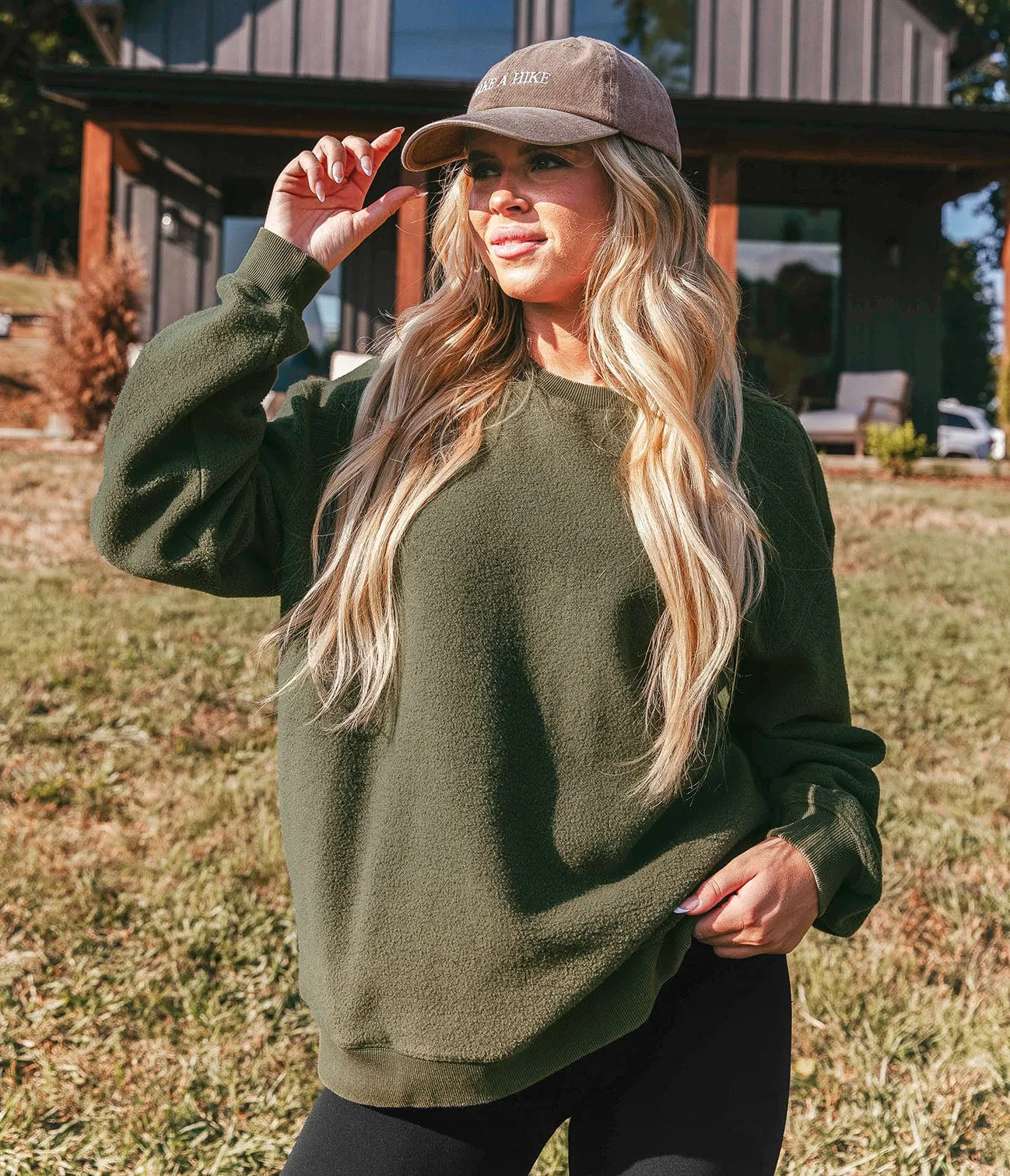 Inside Out Fuzzy Sweatshirt - Cedar