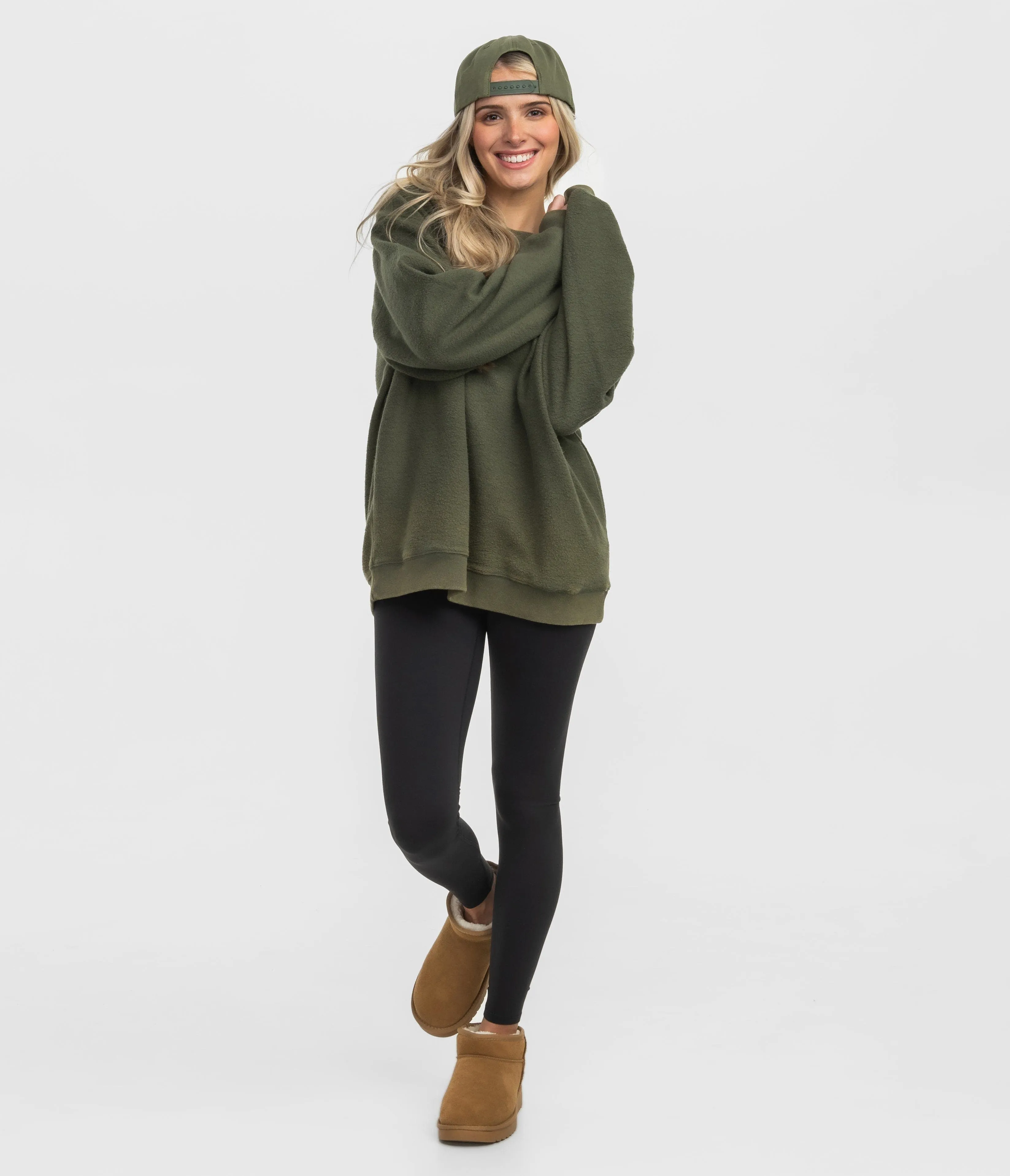 Inside Out Fuzzy Sweatshirt - Cedar
