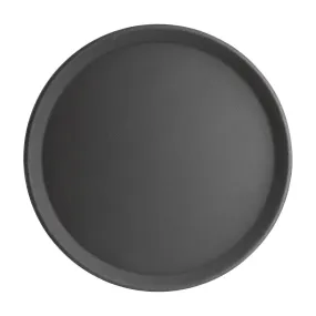 J847 Kristallon Fibreglass Round Non-Slip Tray Black 406mm
