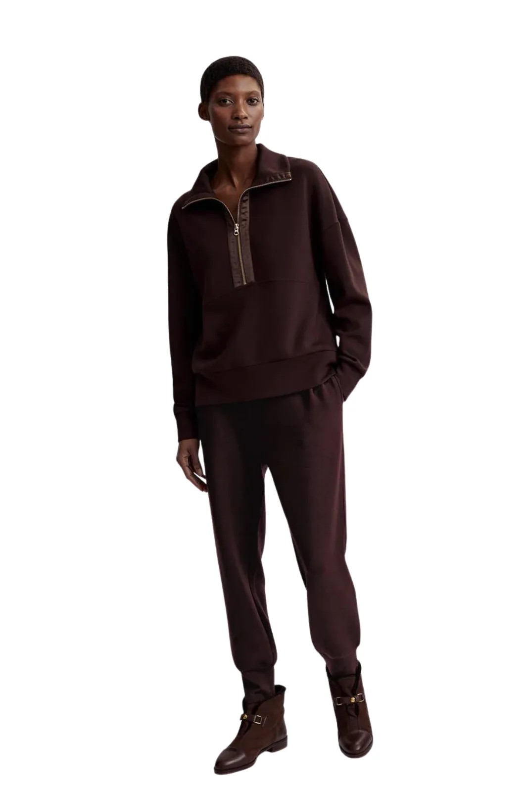Keller Half Zip, Coffee Bean