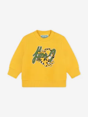 KENZO Baby Boys Tiger Logo Sweatshirt in Yellow