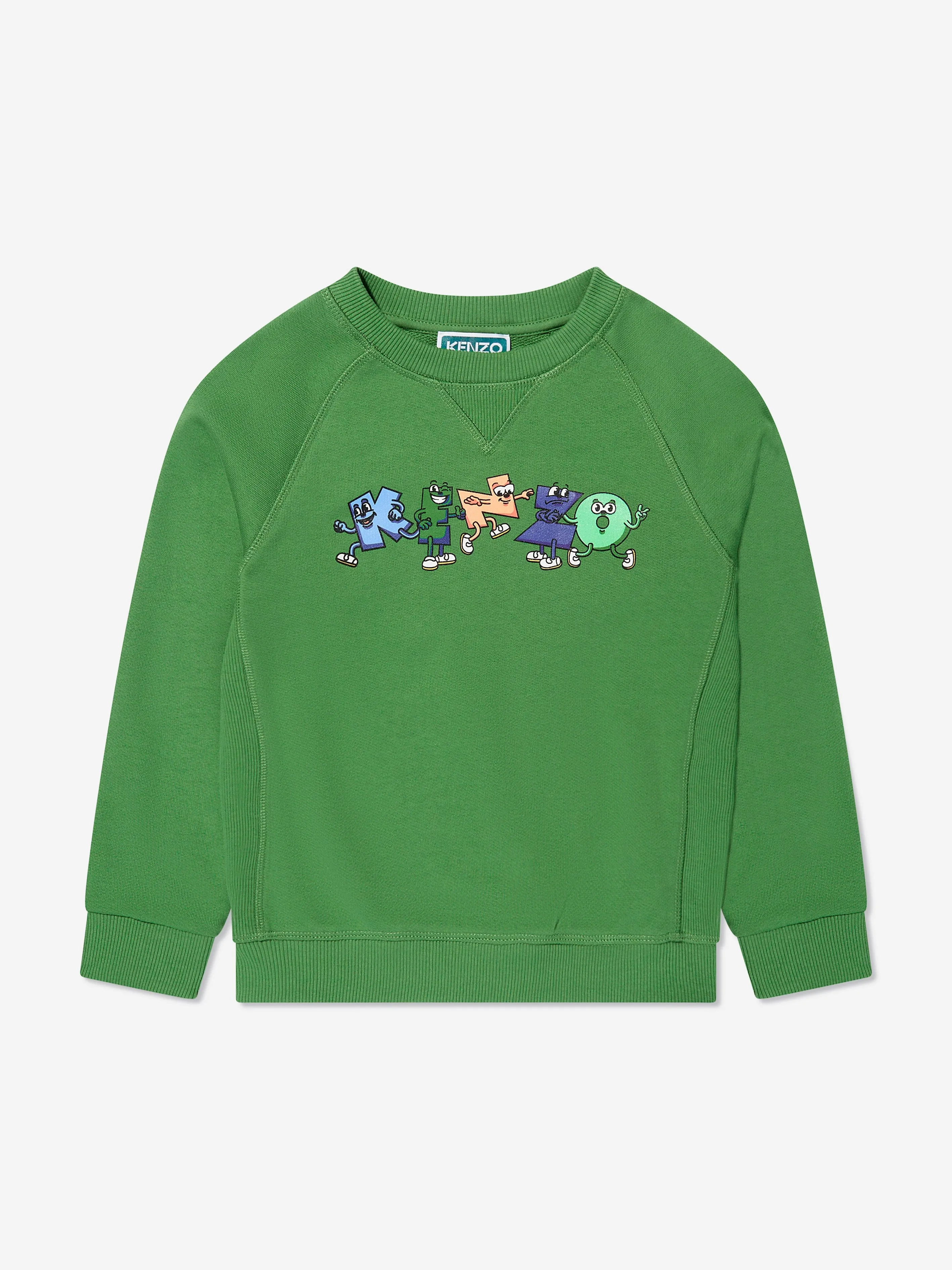 KENZO Boys Logo Sweatshirt in Green