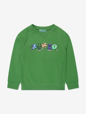 KENZO Boys Logo Sweatshirt in Green