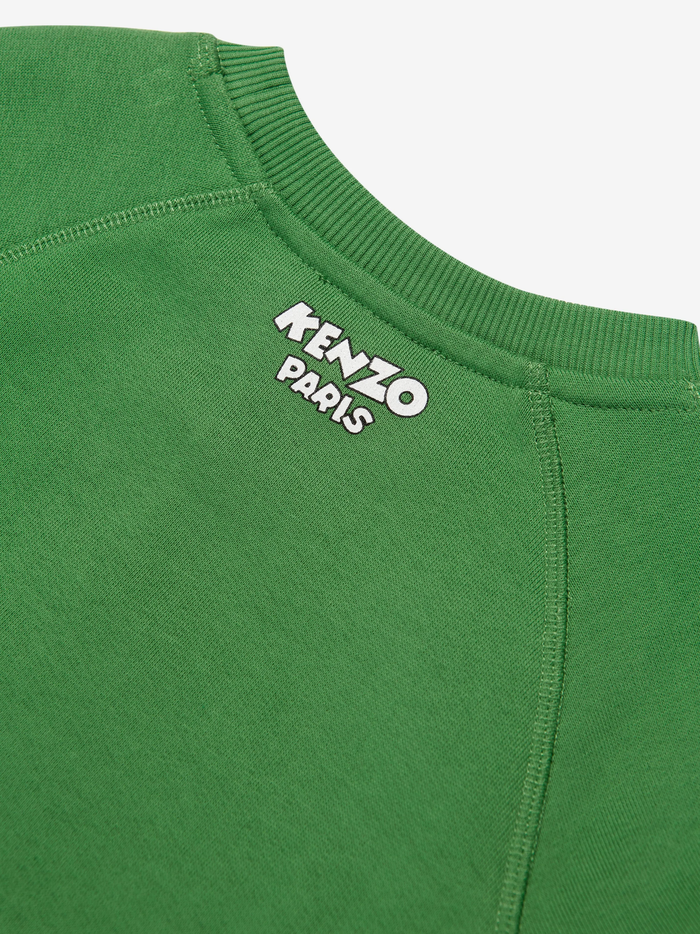 KENZO Boys Logo Sweatshirt in Green