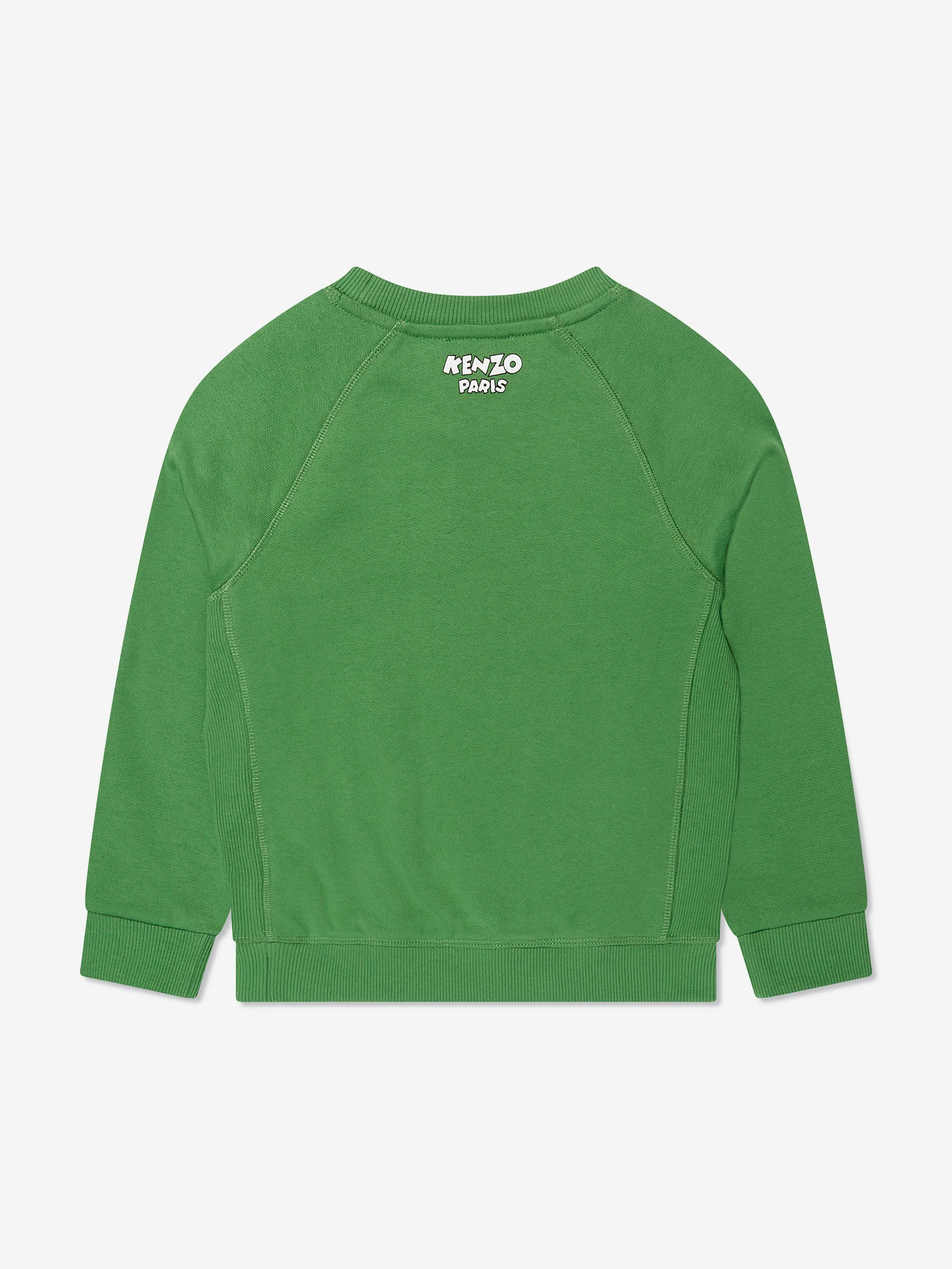 KENZO Boys Logo Sweatshirt in Green