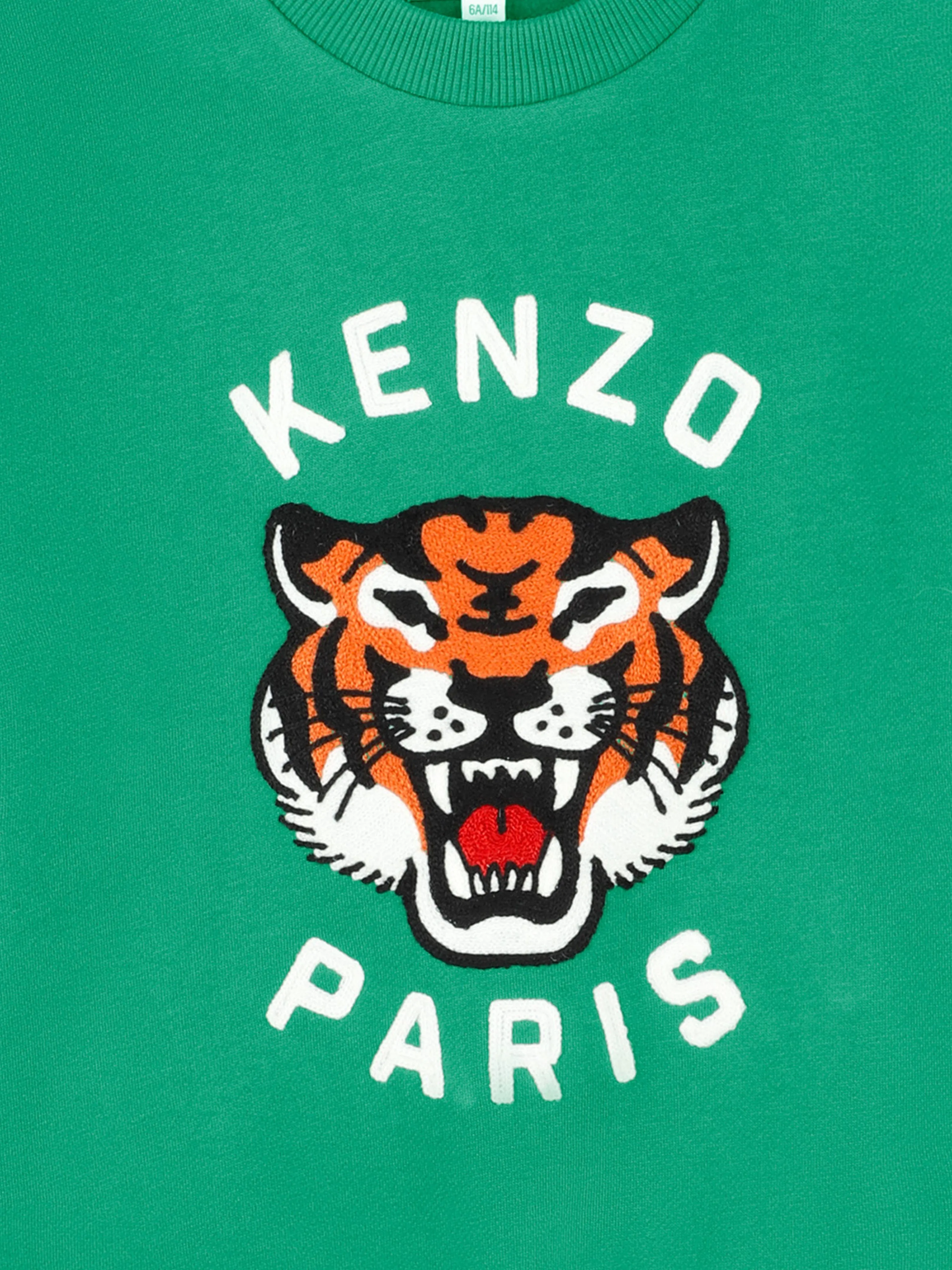 KENZO Boys Tiger Logo Sweatshirt in Green