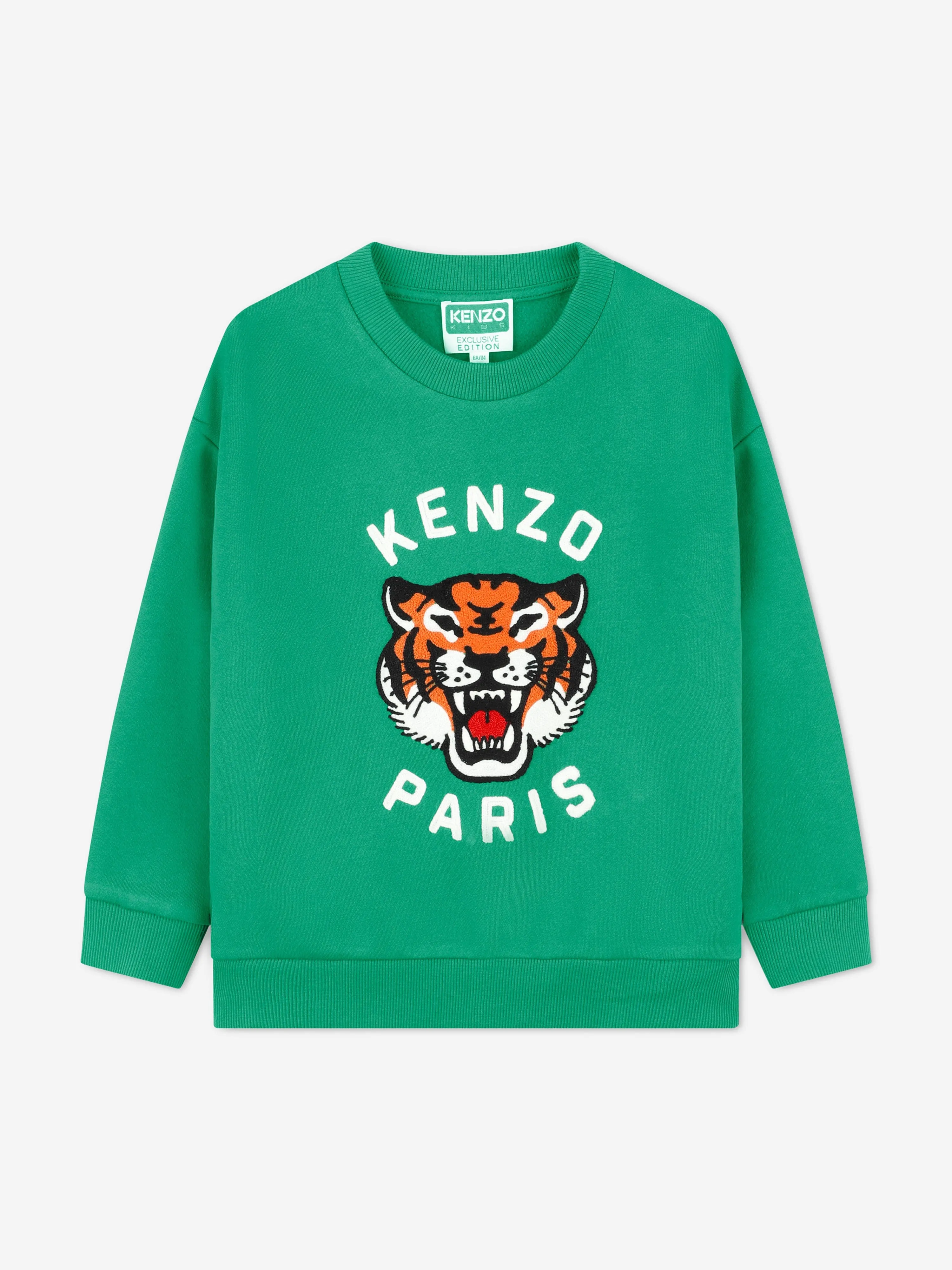 KENZO Boys Tiger Logo Sweatshirt in Green