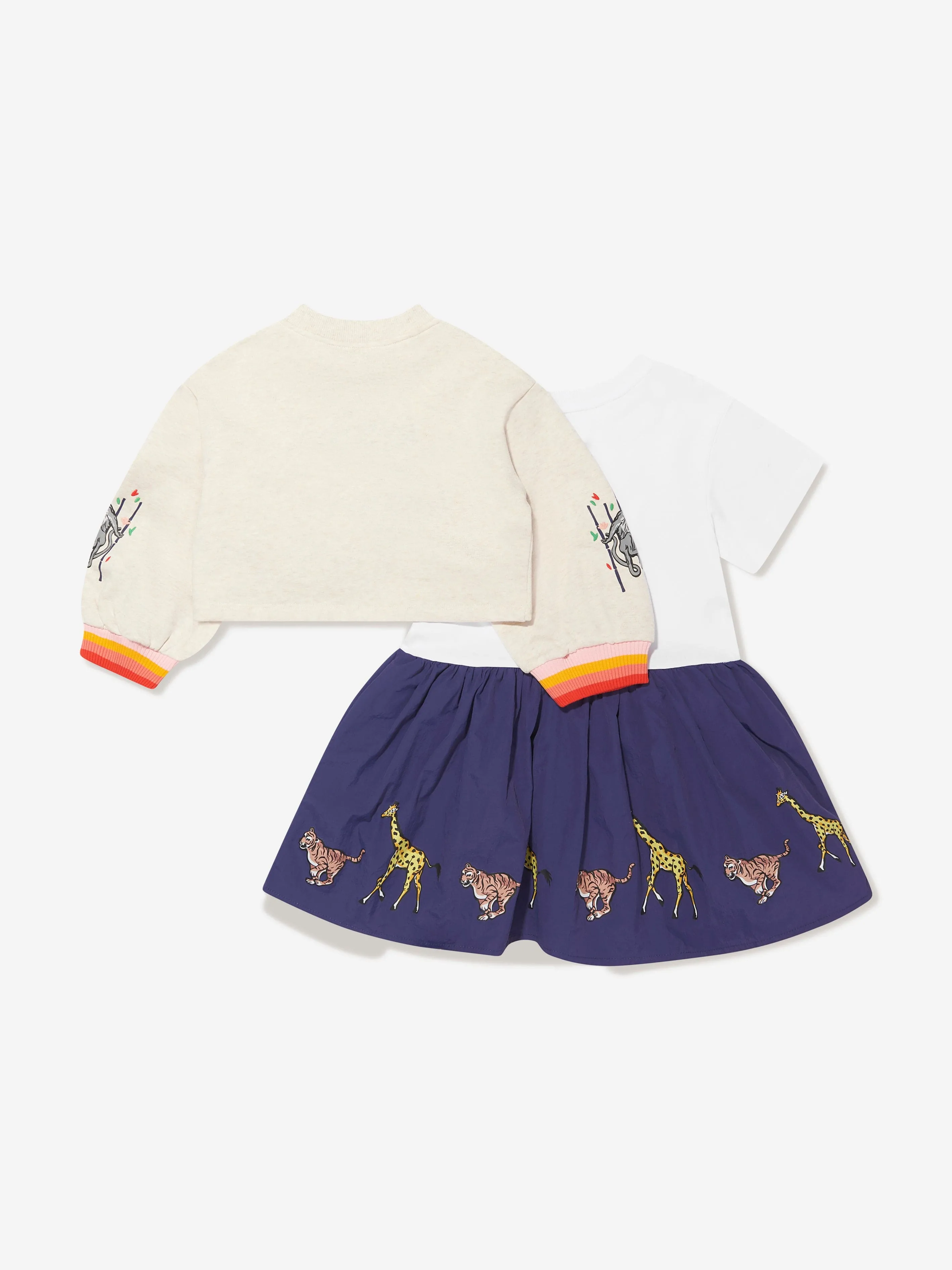 KENZO Girls Dress And Sweatshirt Set in Blue