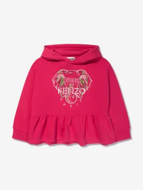 KENZO Girls Elephant Hooded Sweatshirt in Pink