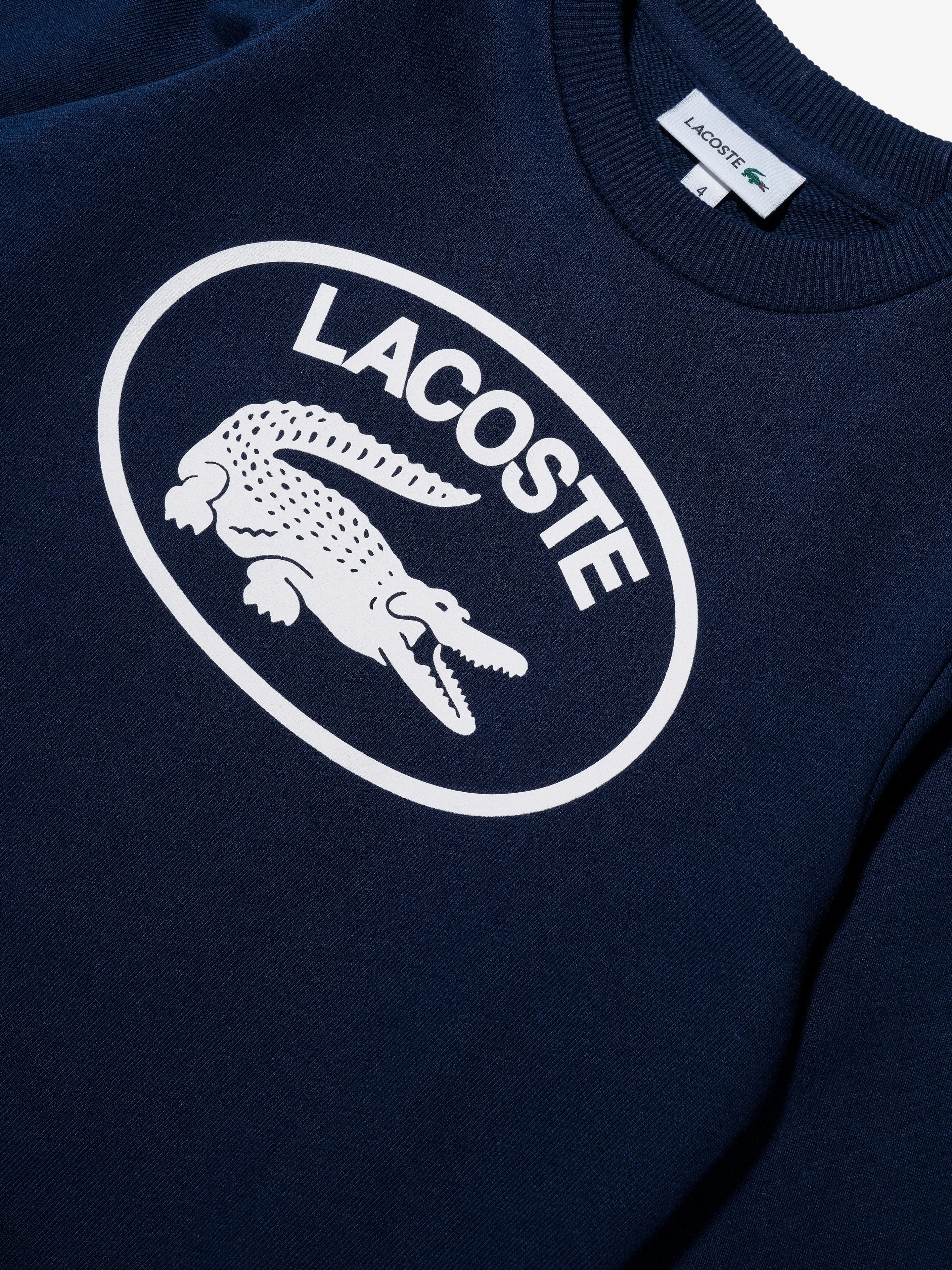 Lacoste Boys Logo Sweatshirt in Navy