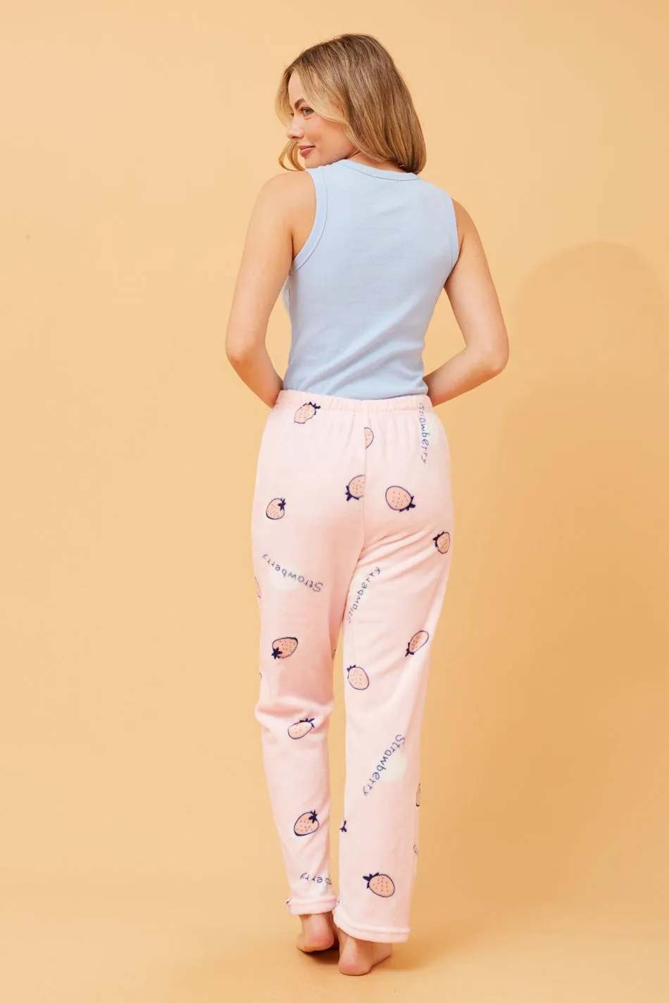LEE STRAWBERRY PRINT PLUSH PYJAMA PANTS