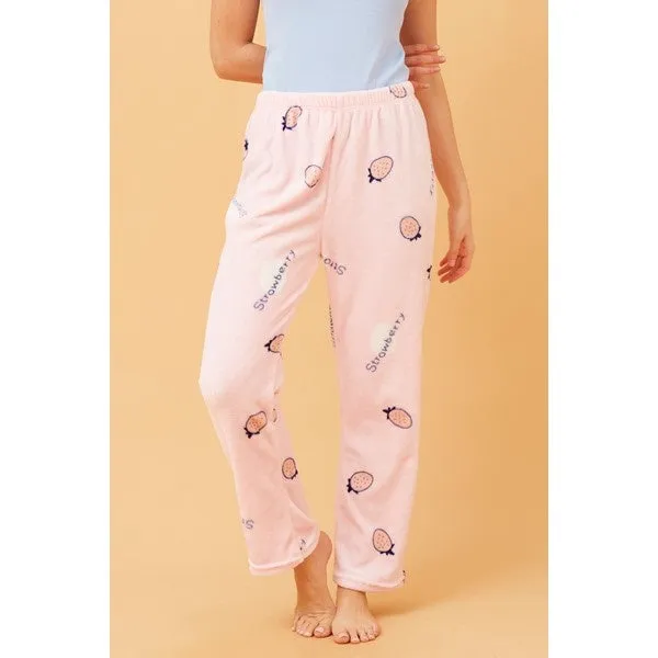 LEE STRAWBERRY PRINT PLUSH PYJAMA PANTS