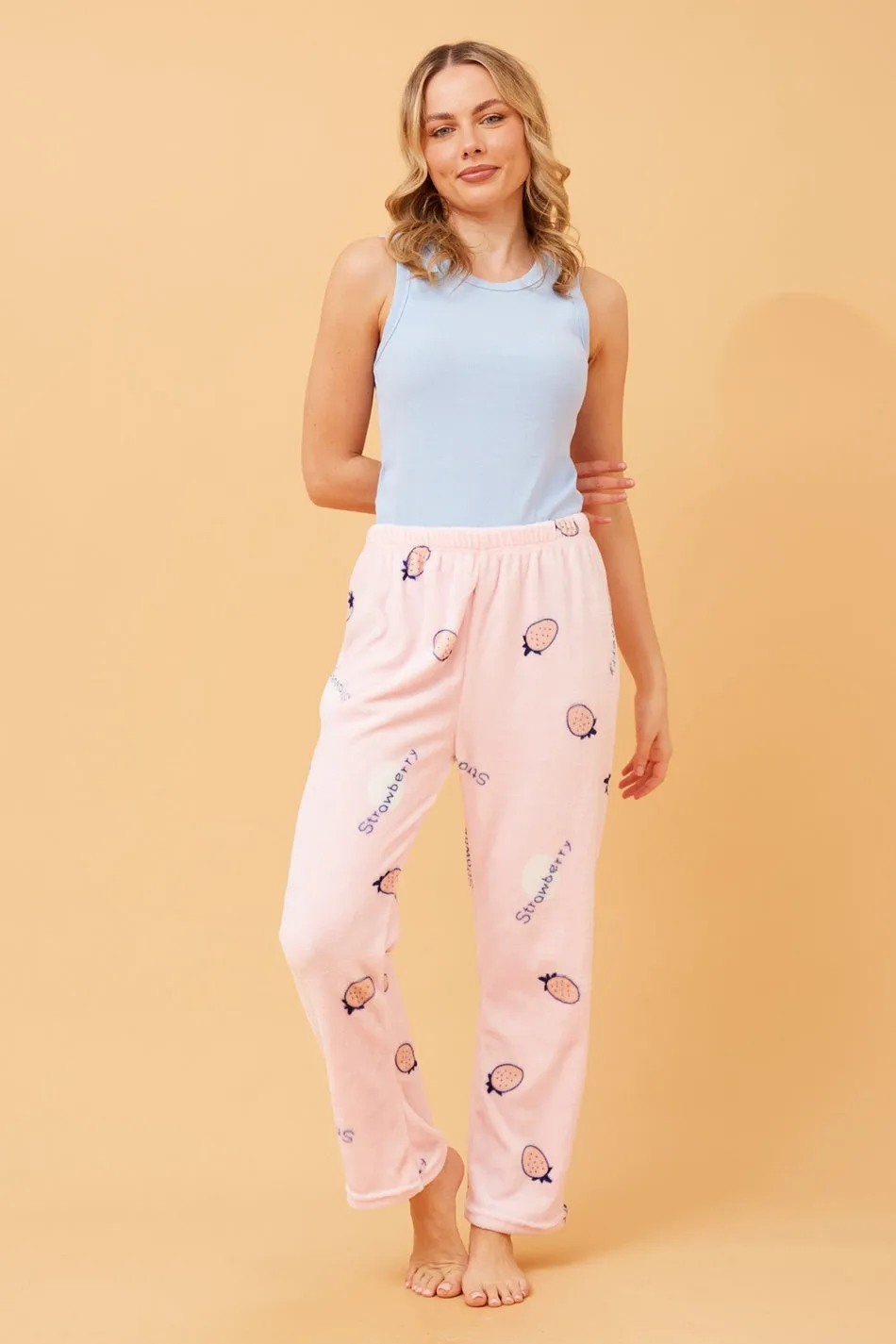 LEE STRAWBERRY PRINT PLUSH PYJAMA PANTS