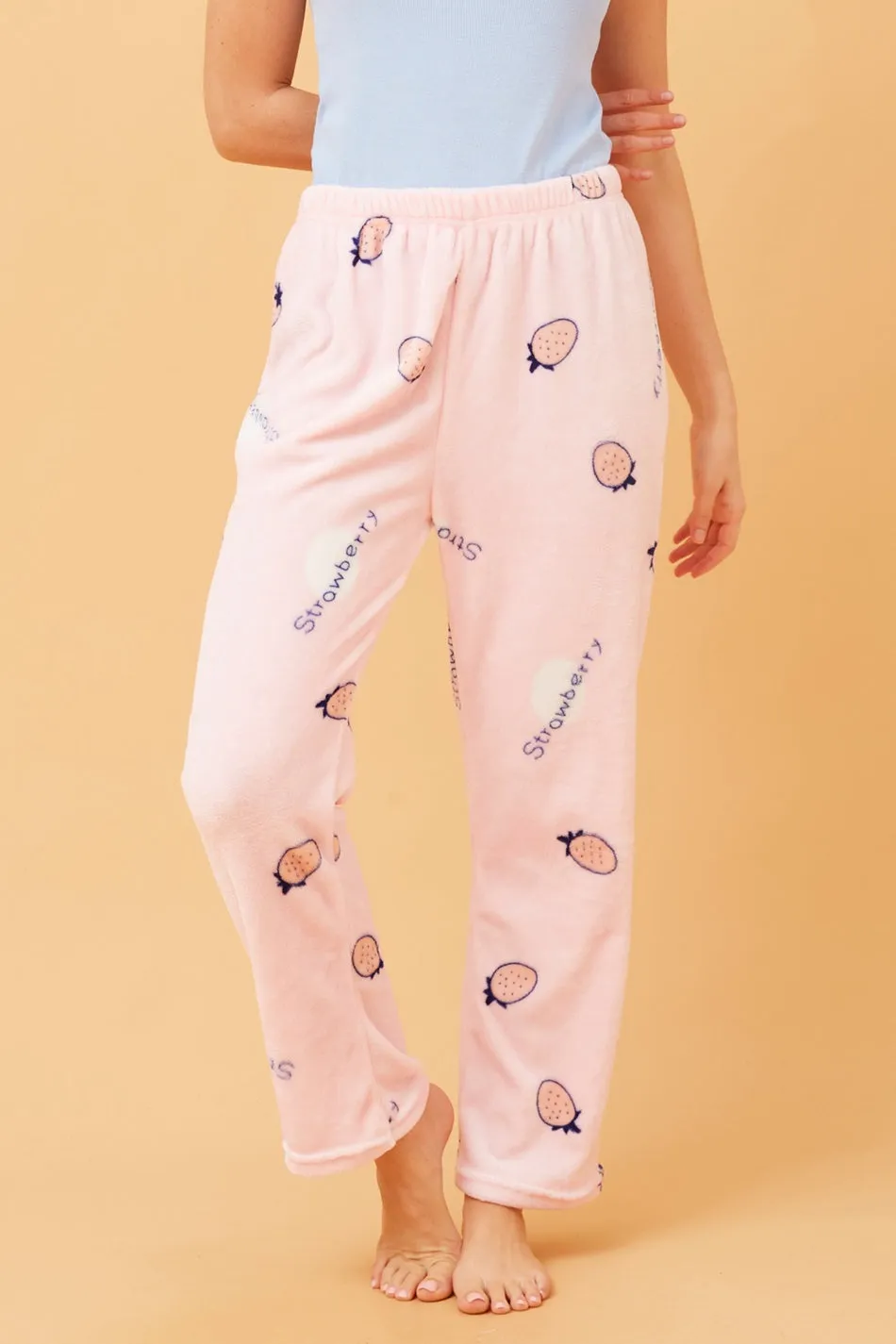 LEE STRAWBERRY PRINT PLUSH PYJAMA PANTS