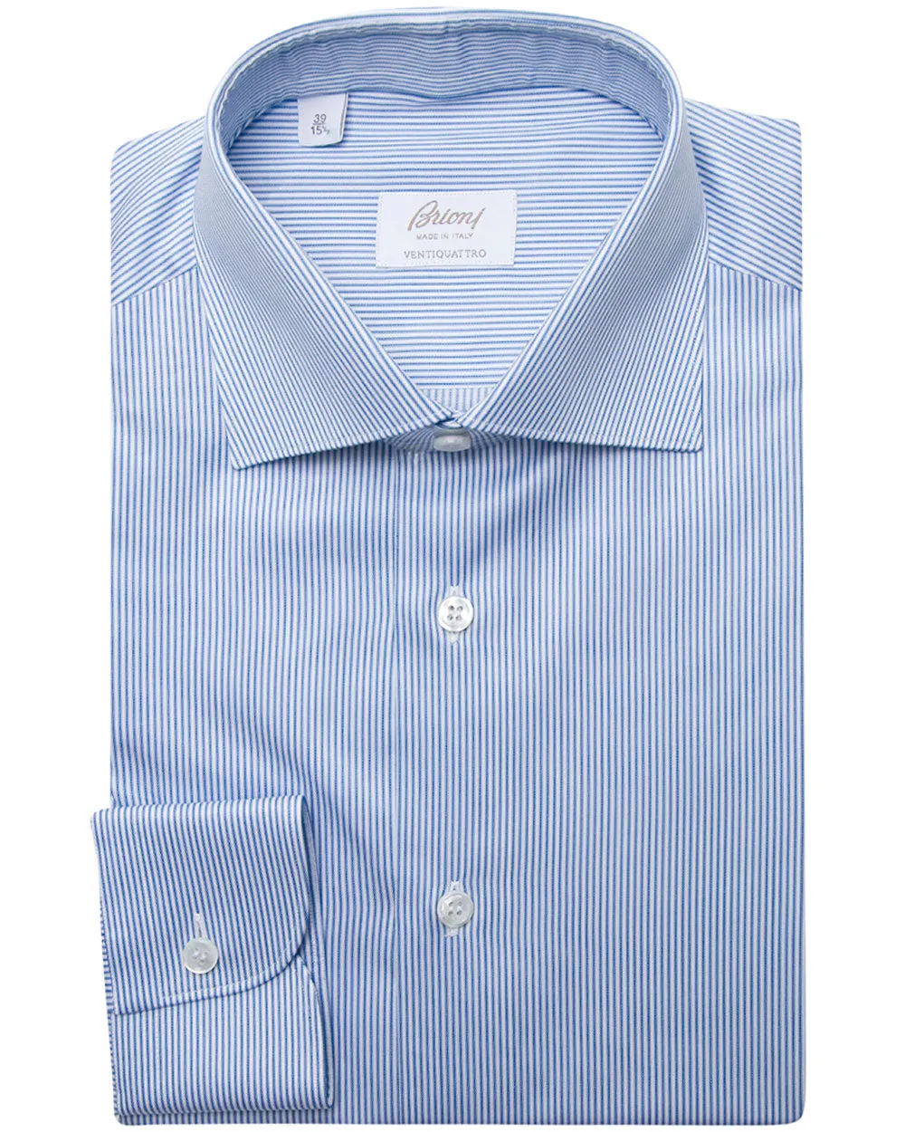Light Blue and White Micro Stripe Dress Shirt