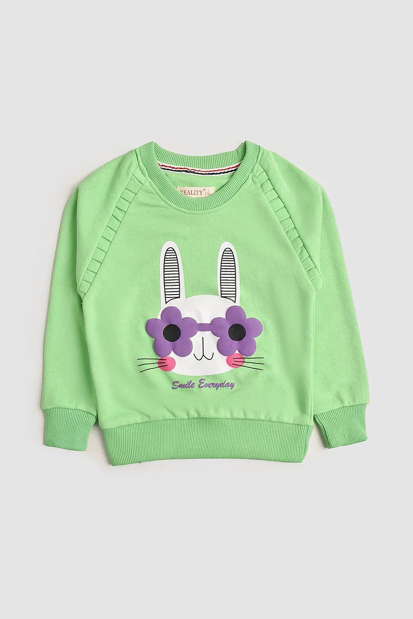 Light Green Rabbit Face Sweatshirt