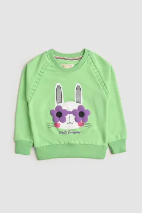 Light Green Rabbit Face Sweatshirt