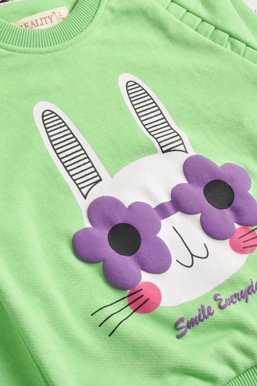 Light Green Rabbit Face Sweatshirt