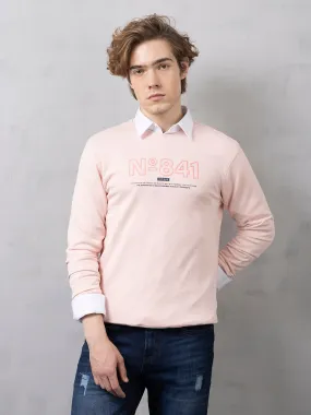 Light Pink Chest Print Sweatshirt
