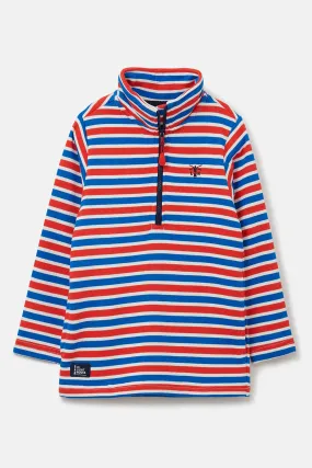 Lighthouse Riley Boys Half Zip Blue & Red Stripe