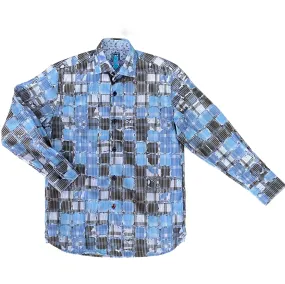 Luchiano Visconti Boys Fancy Blue Dress Shirt