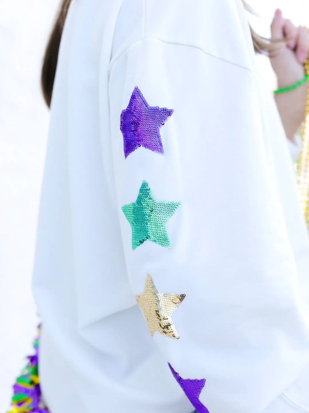 Mardi Gras Sequin Stars Jules Sweatshirt