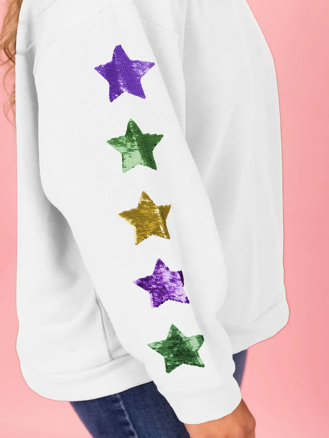 Mardi Gras Sequin Stars Jules Sweatshirt