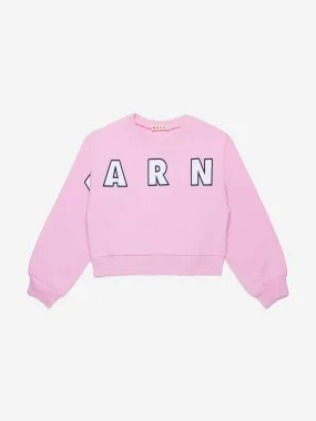 MARNI Girls Logo Sweatshirt in Pink