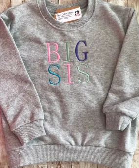Matching Siblings Sweatshirt, Big Sis Bro Unisex Gray Sweatshirt