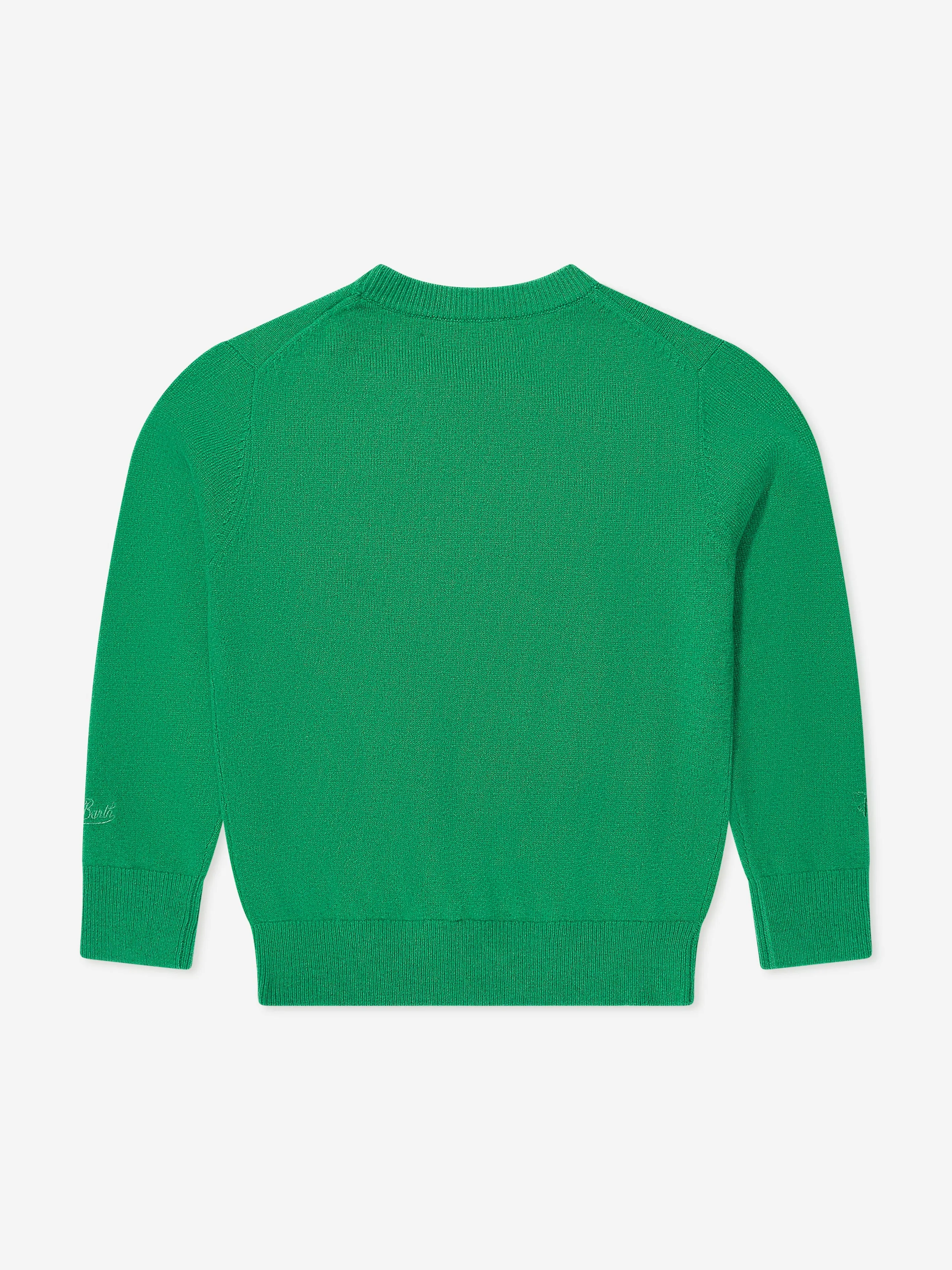 MC2 Saint Barth Boys Mickey Minnie Kissmas Sweatshirt in Green