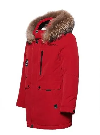 Men's Winter Warm Down Coat With Detachable Fur Hat