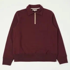 Merz b. Schwanen 342Z Half Zip Sweatshirt - Ruby Red