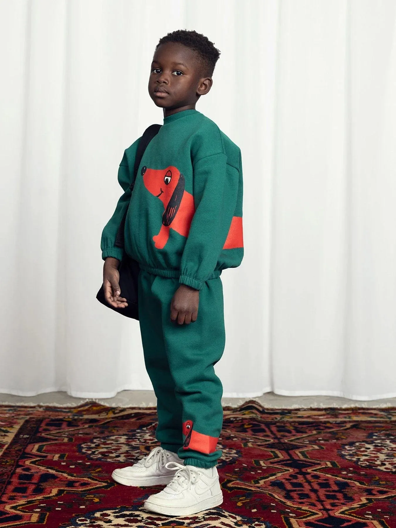 Mini Rodini Kids Dog Sweatshirt in Green