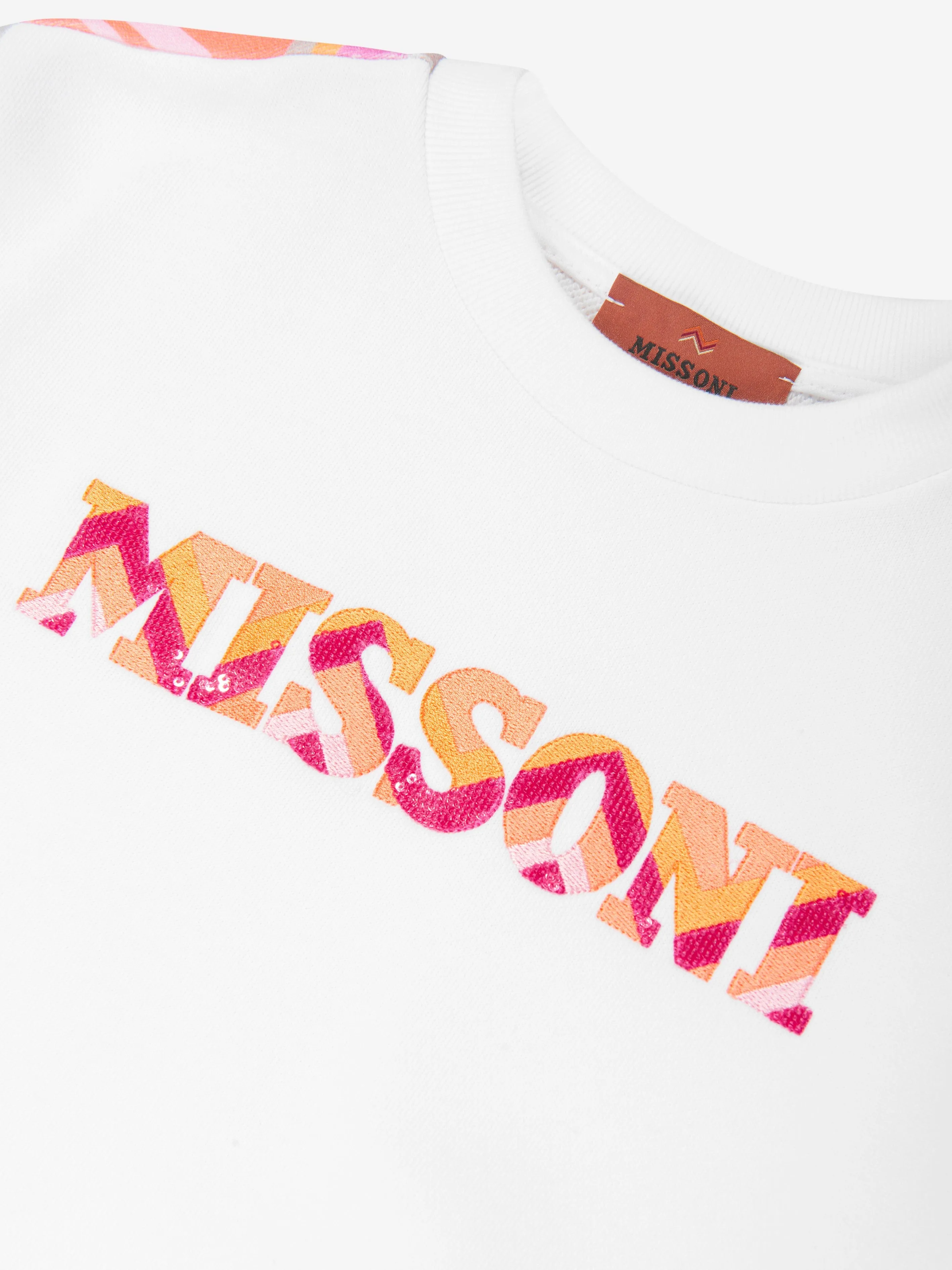 Missoni Girls Zigzag Logo Sweatshirt in White