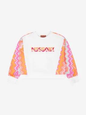 Missoni Girls Zigzag Logo Sweatshirt in White