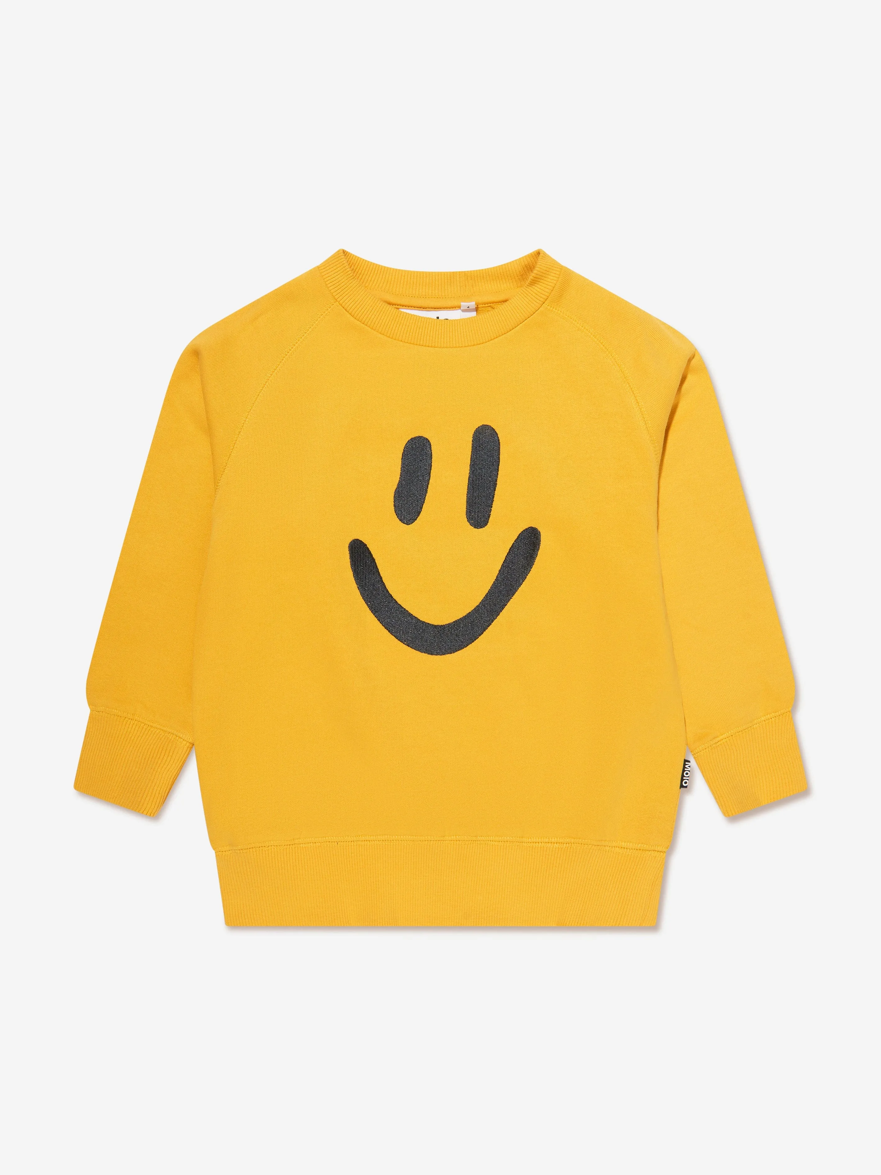 Molo Kids Organic Cotton Smiley Sweatshirt In Yellow