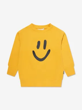 Molo Kids Organic Cotton Smiley Sweatshirt In Yellow