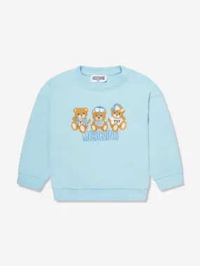 Moschino Baby Boys Teddy Logo Sweatshirt in Blue