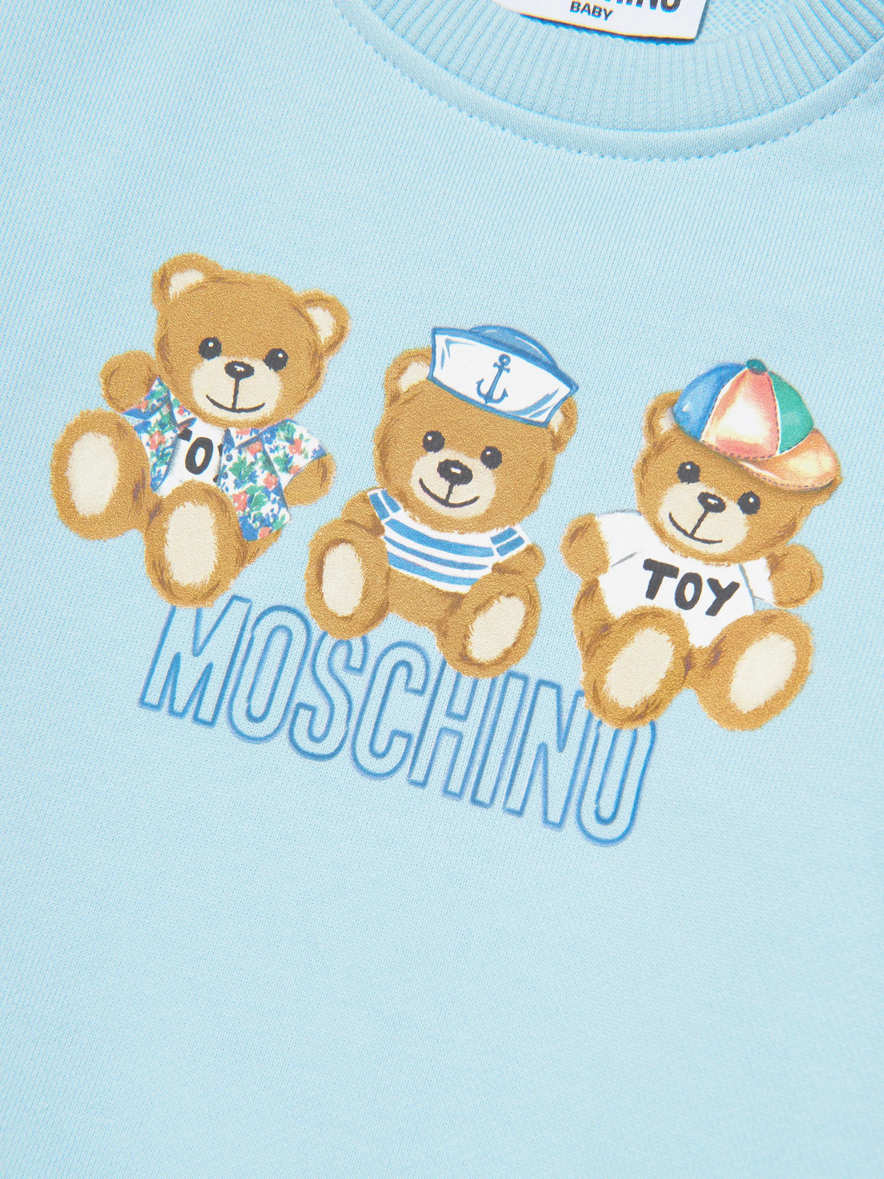 Moschino Baby Boys Teddy Logo Sweatshirt in Blue