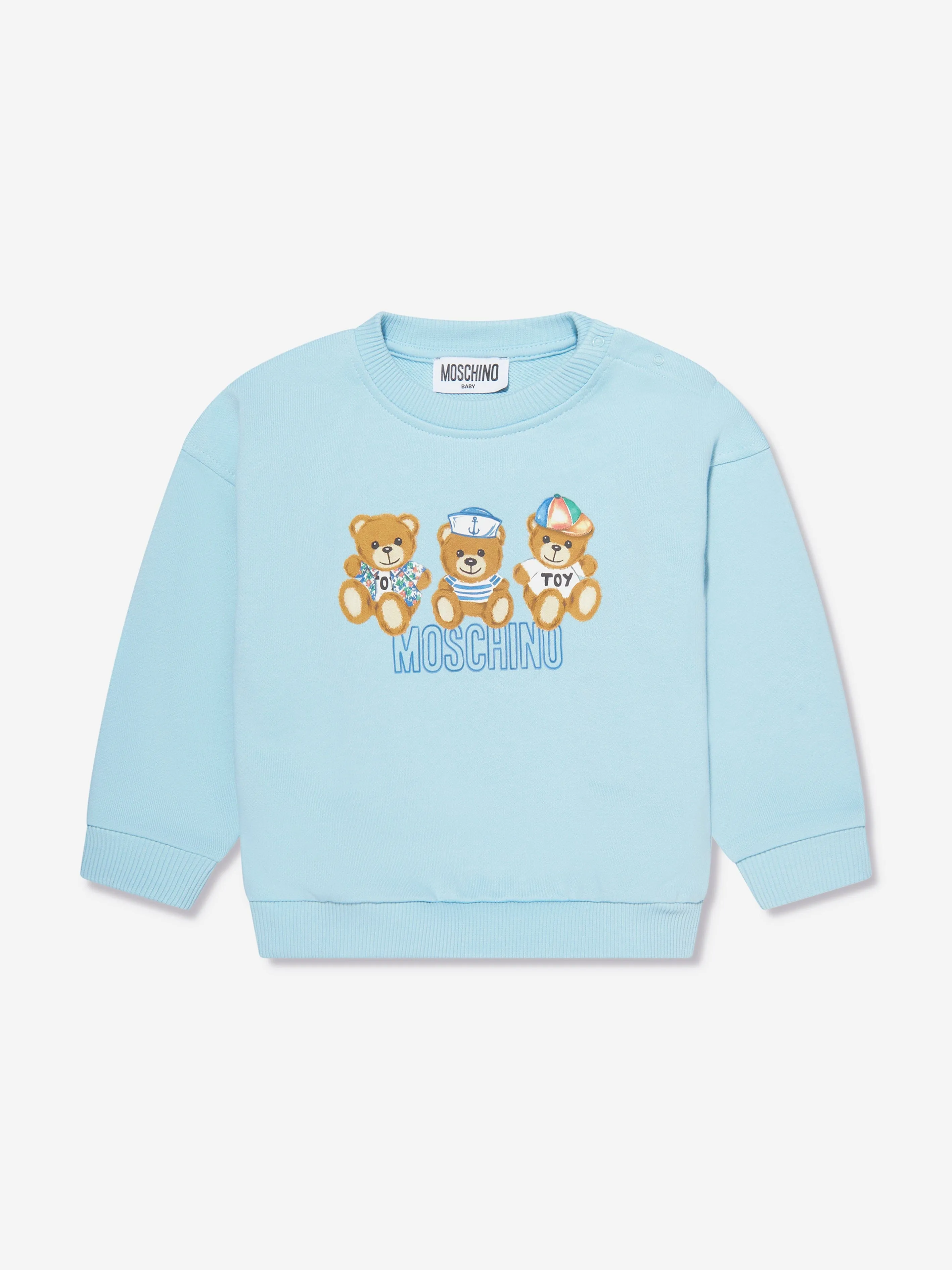 Moschino Baby Boys Teddy Logo Sweatshirt in Blue