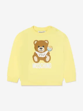 Moschino Baby Teddy Logo Sweatshirt in Yellow